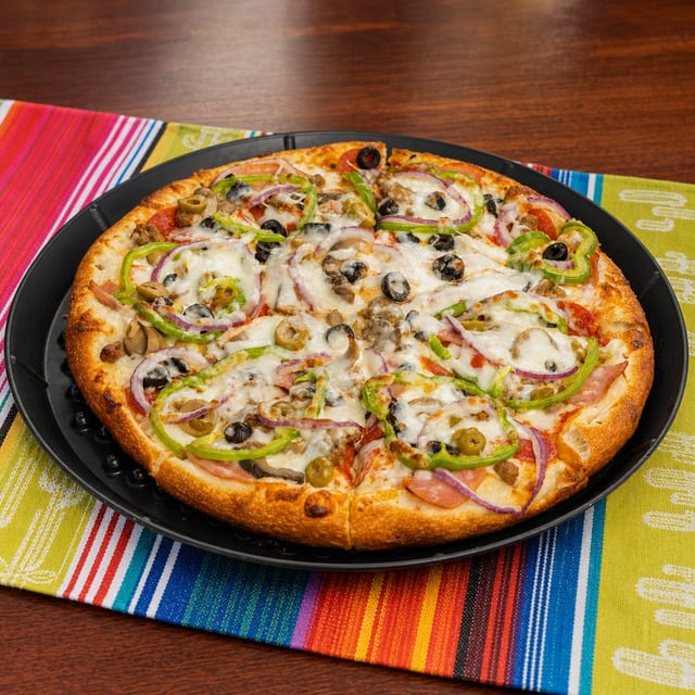 Large The House Supreme Pizza.